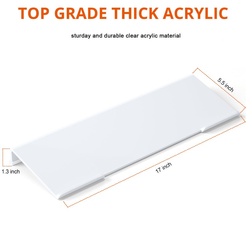 Richboom Acrylic Tilted Computer Keyboard Holder for Easy Ergonomic Typing, Keyboard Stand for Office Desk, Home, School, White - Image 3